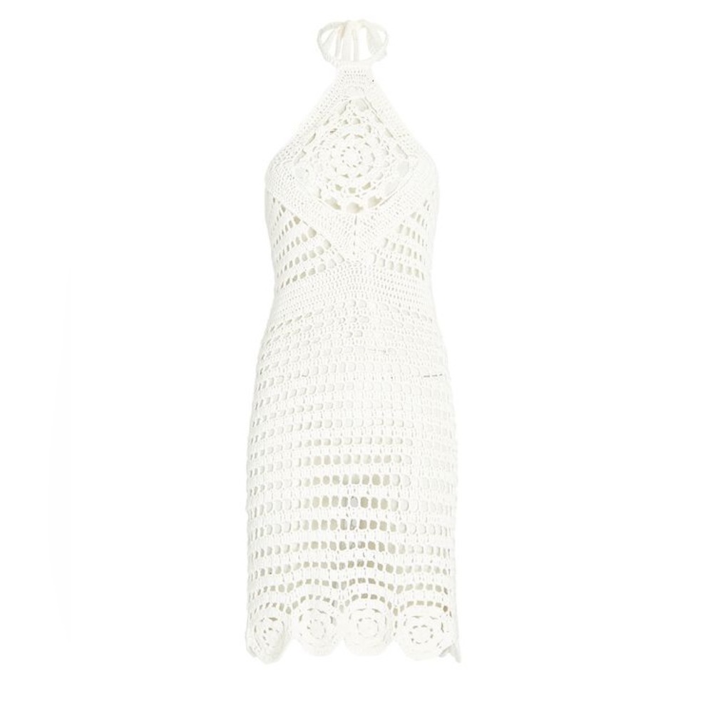 NWT - CAPITTANA - Aurora Crochet Cotton Halter Mini Dress Sz: M/L - Picture 6 of 7